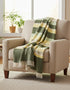 John Hanly Large Lambswool Throw | Green Stripe
