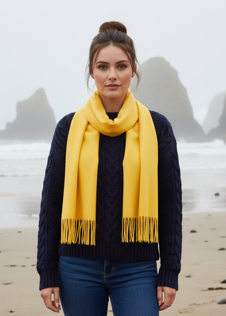 John Hanly Merino Wool Scarf | Sunshine Yellow