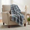 Merino Lambswool Blanket Grey & Duck Egg Check