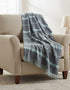 Merino Lambswool Blanket Grey & Duck Egg Check