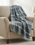 Merino Lambswool Blanket Grey & Duck Egg Check