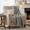 Merino Lambswool Blanket Grey Mustard Check