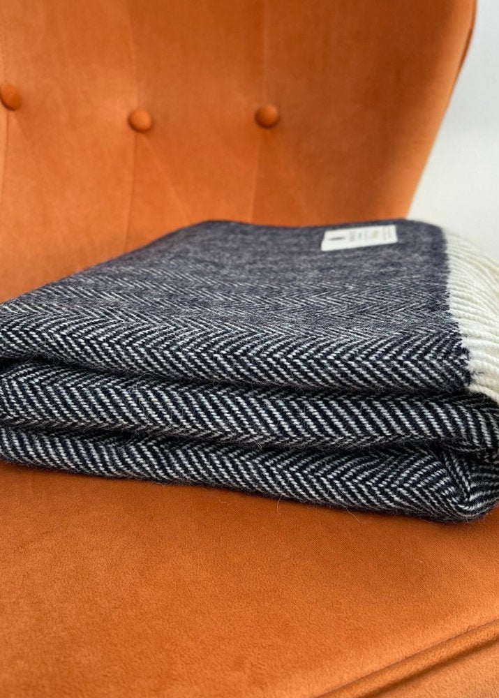 McNutt Midnight Herringbone Blanket