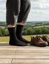 Black Irish Wool Neppy Socks | Large