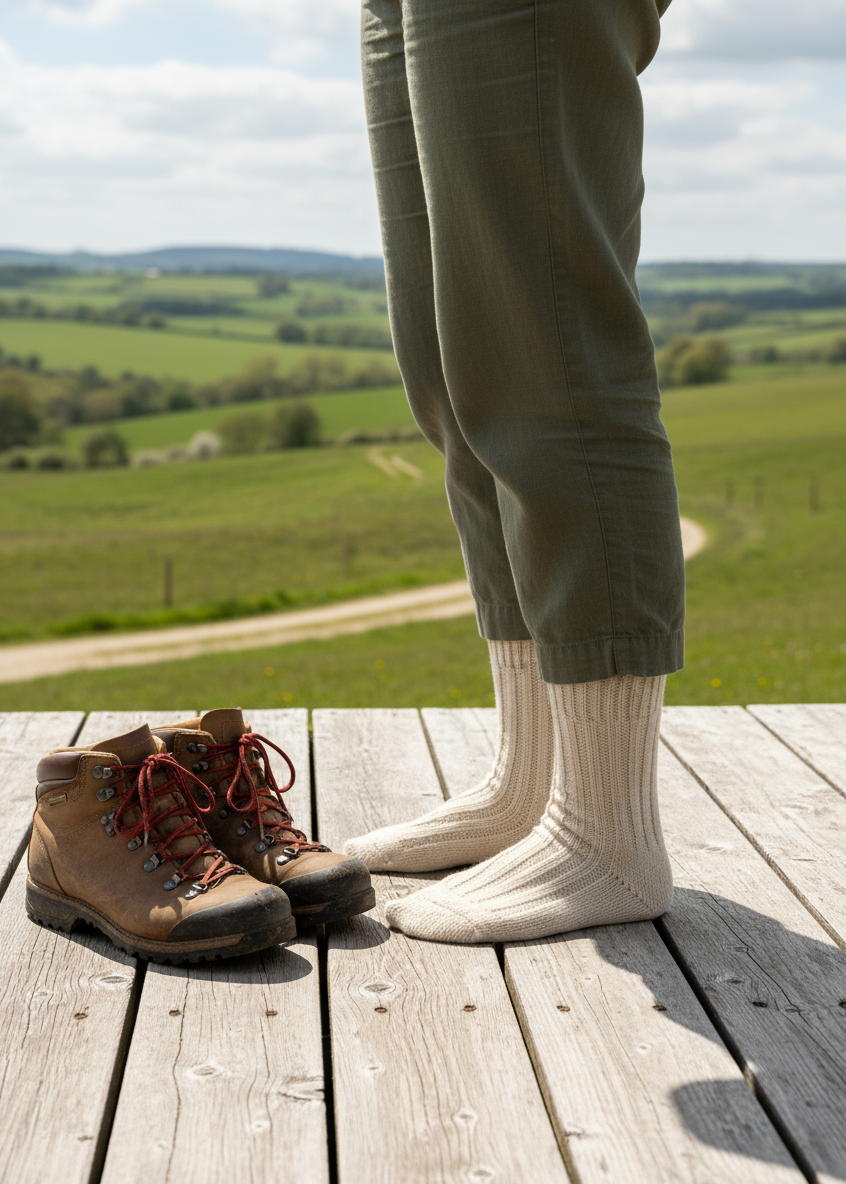 Natural Irish Wool Neppy Socks
