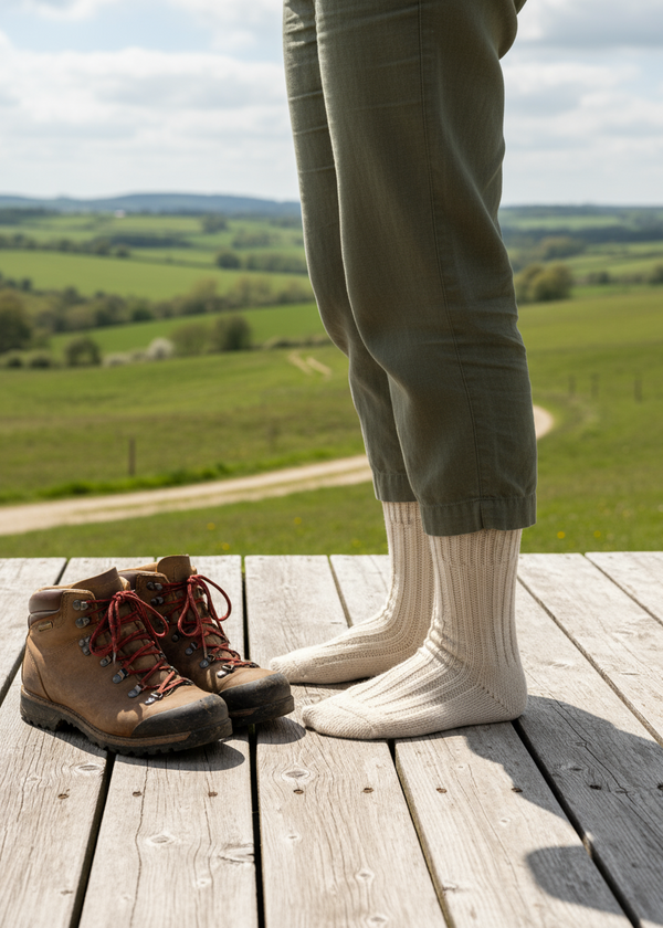 Natural Irish Wool Neppy Socks