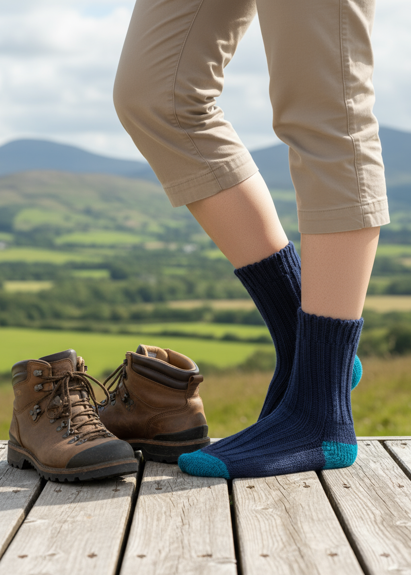 Blue Olive Navy Merino Wool Socks