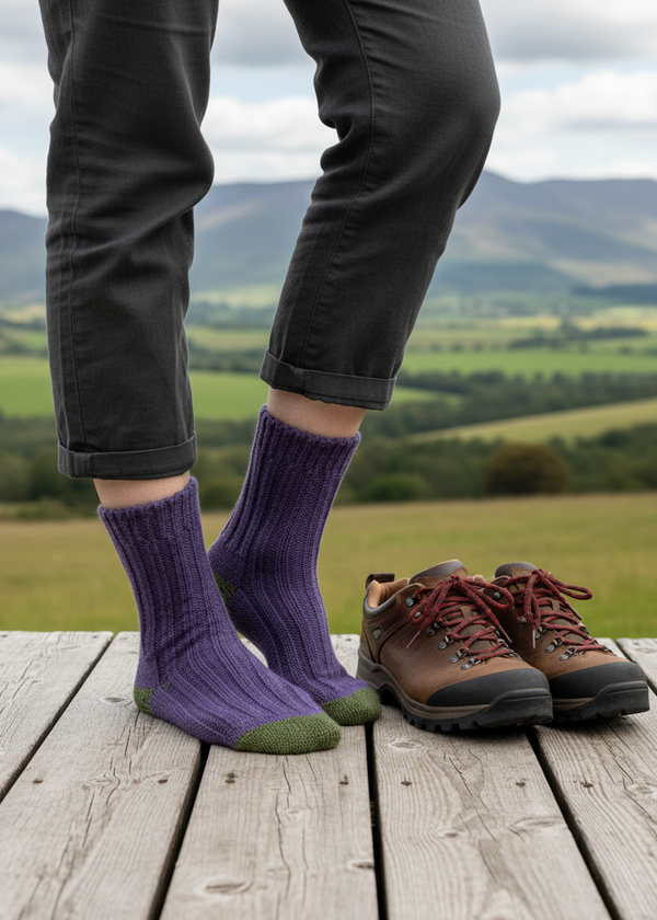 Purple Irish Merino Wool Socks