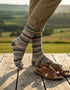 Soft Merino Wool Fair Isle Socks  | Grey Charcoal Ecru
