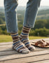 Women's Wool Fair Isle Socks | Brown Royal Ecru