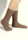 Cashmere Mix Socks | Dark Beige