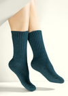 West of Ireland Cashmere Socks | Petrol