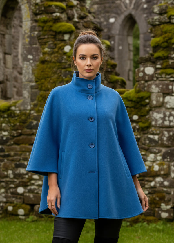 Jimmy Hourihan Short Cape with Pockets | Sky Blue