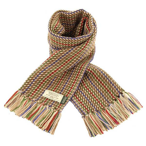 Mucros Alpaca Scarf | Red Blue Stripe