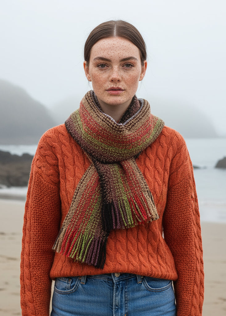 Mucros Skellig Scarf | Red Brown Mix