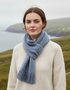 Mucros Skellig Blue Scarf - Irish Made Merino Wool & Cashmere