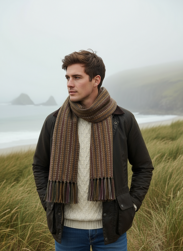Mucros Alpaca Scarf | Brown Red