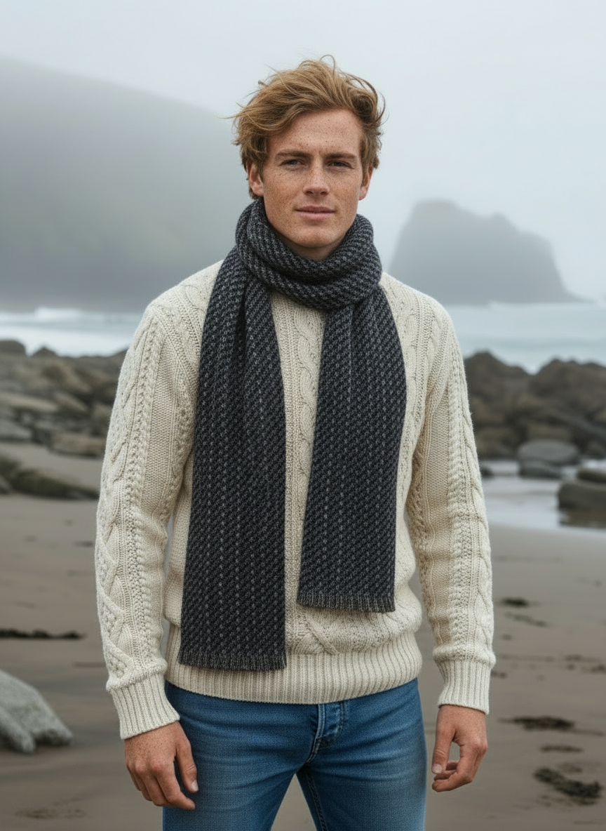 Mucros Atlantic Scarf | Denim Mix