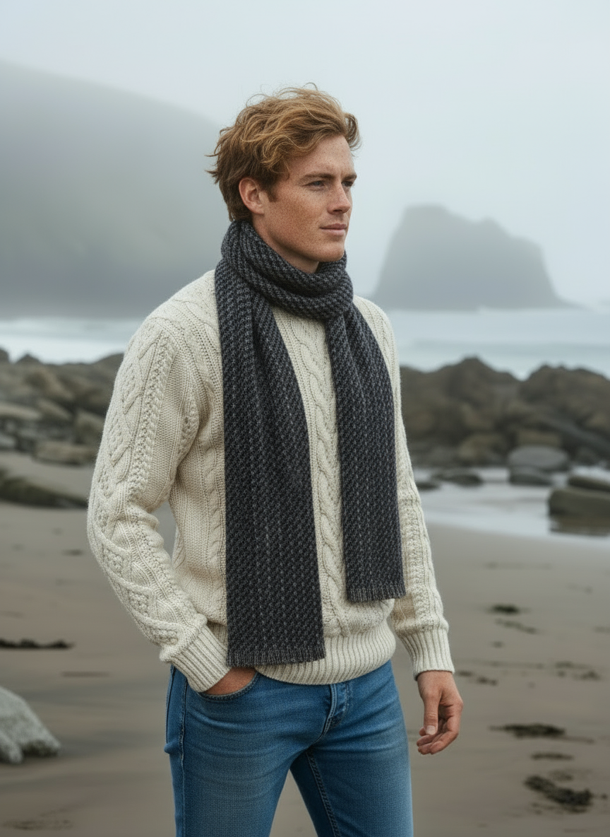 Mucros Atlantic Scarf | Denim Mix