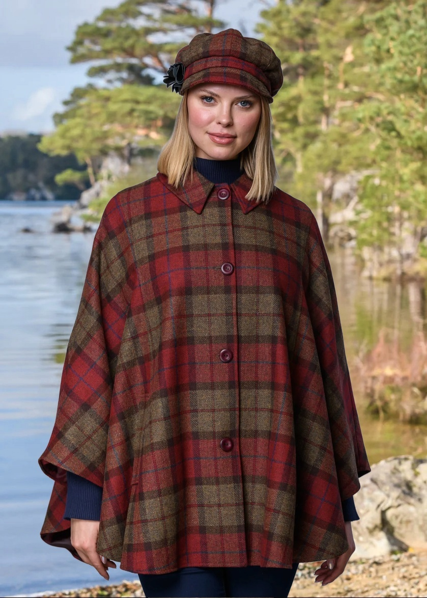 Mucros Country Cape | Red Check