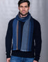 Mucros Donegal Wool Scarf | Denim Blue Herringbone | Made in Ireland