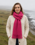 Mucros Islander Scarf Raspberry | Premium Irish Aran Alpaca Wool