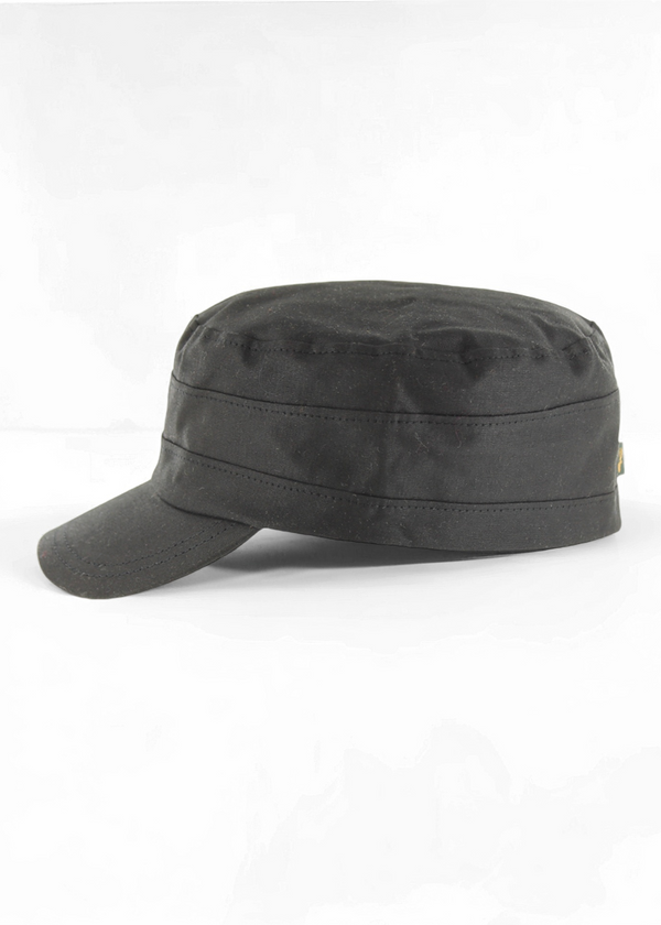 Mucros Wax Fishermans Cap | Black
