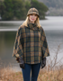 Mucros Wool Tweed Poncho | Moss Check