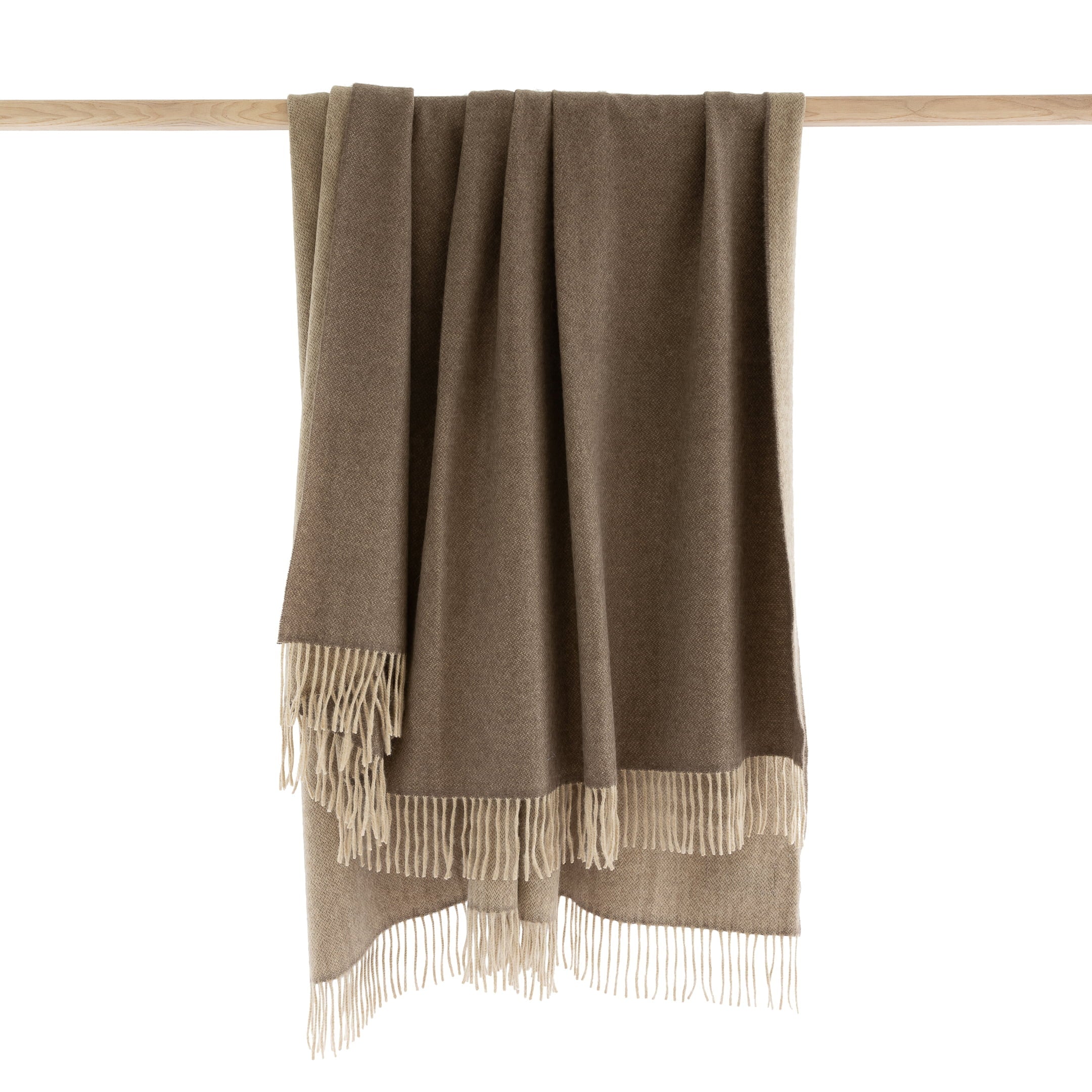 John Hanly Wool Angora Throw | Brown Beige