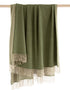 John Hanly Wool Angora Throw Green Beige