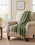 John Hanly Wool Angora Throw Green Beige