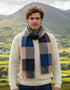 John Hanly Merino Scarf | Blue Navy Sand