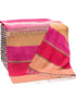 John Hanly Cashmere Merino Throw - Red Pink Biscuit Stripe