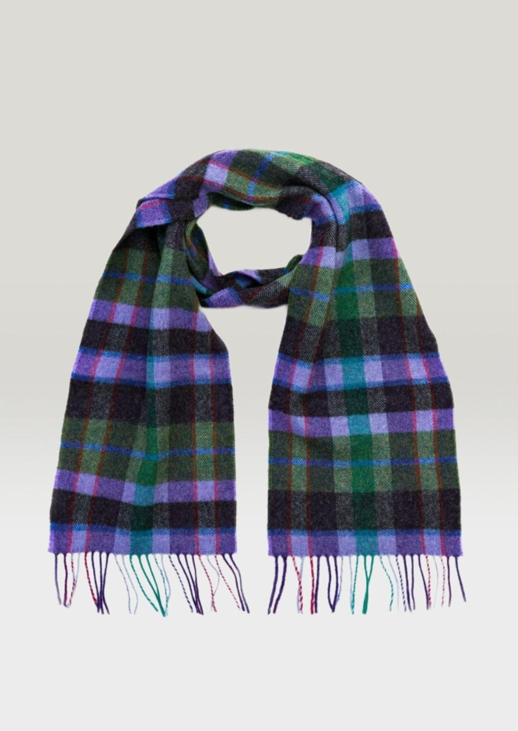 John Hanly Denim Grey Navy Check Scarf