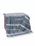 Merino Lambswool Blanket Grey & Duck Egg Check