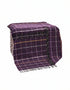 Plaid John Hanly en laine d'agneau, grand format, motif à carreaux violets