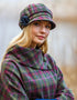 Mucros Newsboy Cap | Olive Pink Check