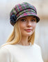 Mucros Newsboy Cap | Olive Pink Check