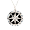 Sterling Silver Enamel Compass Necklace