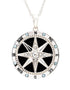Sterling Silver Enamel Compass Necklace