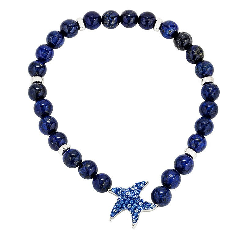 Sterling Silver Lapis Ocean Bracelet
