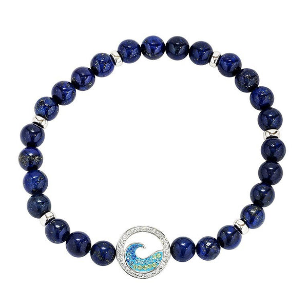 Sterling Silver Lapis Ocean Bracelet
