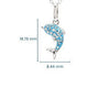 Sterling Silver Aqua Crystal Dolphin Mini Necklace