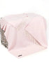 Oversize Merino Wool Cashmere Throw Baby Pink Herringbone