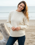 Unisex Oversized Lightweight Aran Sweater | Natural Irish Wool