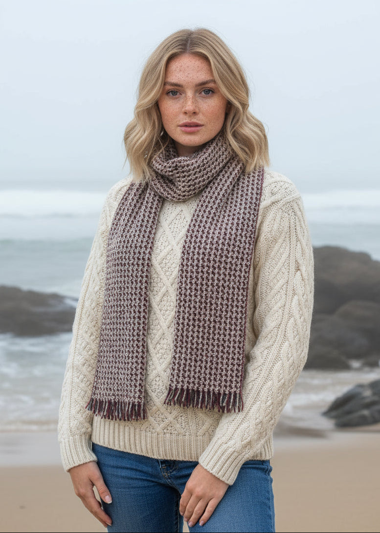 Mucros Atlantic Scarf | Beige Brown