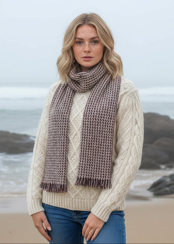 Mucros Atlantic Scarf | Beige Brown