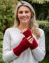 Erin Aran Cable Handwarmers | Red