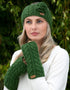 Erin Aran Cable Handwarmers | Green