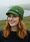 Erin Aran Cable Peak Hat | Green